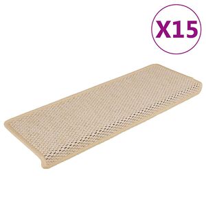vidaXL Treppenmatten Selbstklebend Sisal-Optik 15 Stk. 65x21x4cm Berber