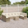 vidaXL Garten-Sofa-Set mit Kissen 11 pcs Braun Poly Rattan