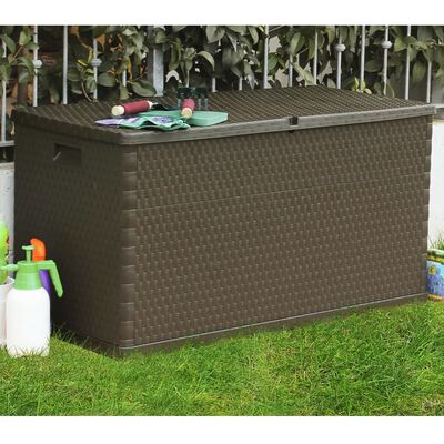 vidaXL Garten-Aufbewahrungsbox Braun 120x56x63 cm PP Rattan