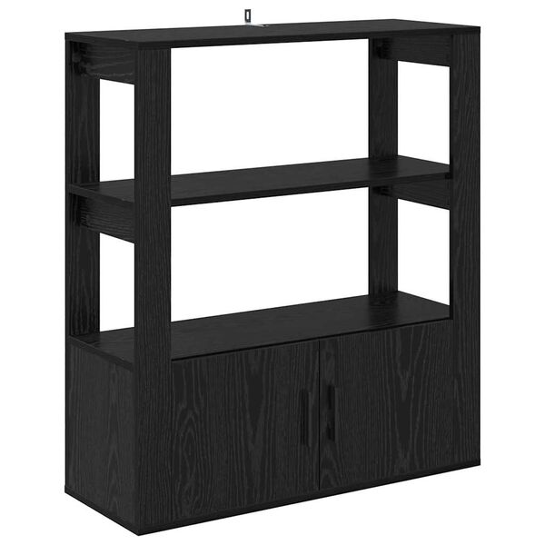 vidaXL Sideboard Schwarz Eichen-Optik 30 x 80 x 90 cm Holzwerkstoff