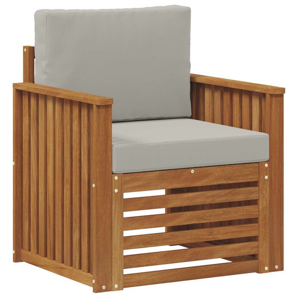 vidaXL Outdoor-Sofagarnitur Massives Akazienholz und Polyester Natur