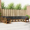 vidaXL Outdoor-Sofagarnitur mit Kissen 10 pcs Natur und Anthrazit