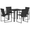 vidaXL Garten Essgruppe 5 pcs Schwarz Textilene und Stahl