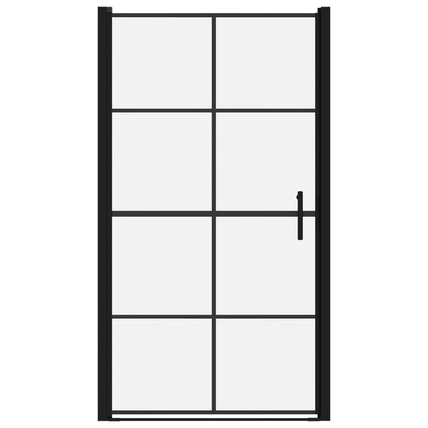 vidaXL Duschtür Hartglas 100x178 cm Schwarz
