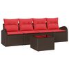 vidaXL Gartensofa-set Braun 55 x 55 x 37 cm Poly-Rattan