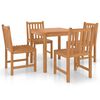 vidaXL 5-teiliges Garten-Ess-Set 80 x 80 cm Massivholz Teak