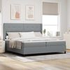 vidaXL Boxspringbett mit Matratze Hellgrau 200 x 200 cm Stoff