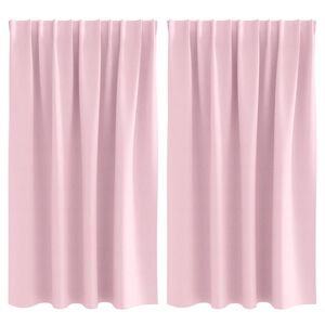 vidaXL Verdunkelungs-Vorh&auml;nge mit Ringen 2 pcs Babyrosa 140 x 140 cm