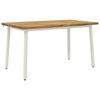 vidaXL 140 x 70 x 75 cm Massivholz Akazie Wei&szlig; Rechtwinklig
