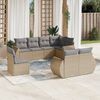 vidaXL 8-tlg. Garten-Sofagarnitur mit Kissen Beige Poly Rattan
