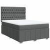 vidaXL Boxspringbett mit Matratze Dunkelgrau 140x200 cm Stoff