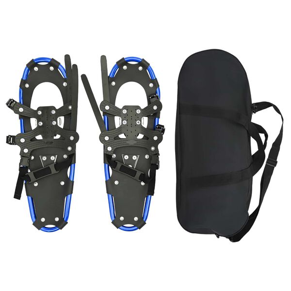 vidaXL 3 in 1 Schneeschuhe Blau und Schwarz 25 Zoll Aluminium und HDPE