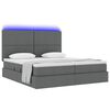 vidaXL Bett mit LED-Lichtleisten Dunkelgrau 180 x 200 cm Stoff