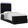 vidaXL Ottoman-Bett mit Matratzen & LEDs Schwarz 90x190 cm Samt