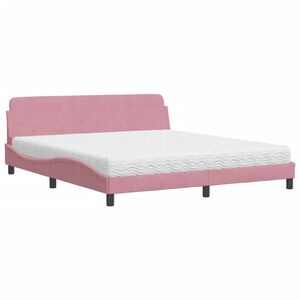 vidaXL Bett mit Matratze "Dover" Rosa 180x200 cm Samt