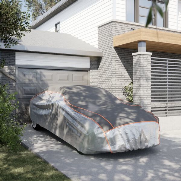 vidaXL Autoabdeckung f&uuml;r Limousine Hagelschutz Voll M Grau Silbern