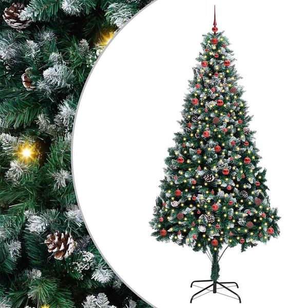 vidaXL K&uuml;nstlicher Weihnachtsbaum mit 300 LEDs mit St&auml;nder Gr&uuml;n 240 cm