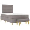 vidaXL Boxspringbett mit Matratze Taupe 120 x 190 cm Stoff