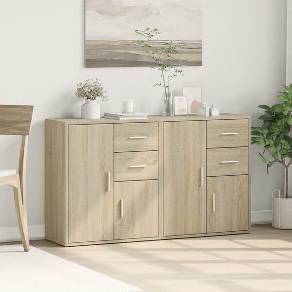 vidaXL Sideboards 2 Stk. Sonoma-Eiche 60x31x70 cm Holzwerkstoff