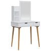 vidaXL Schminktisch-Set FAUSKE 3 pcs Wei&szlig; 76 x 50 x 143 cm