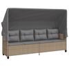 vidaXL 5-tlg. Garten-Sofagarnitur mit Kissen Beige Poly Rattan