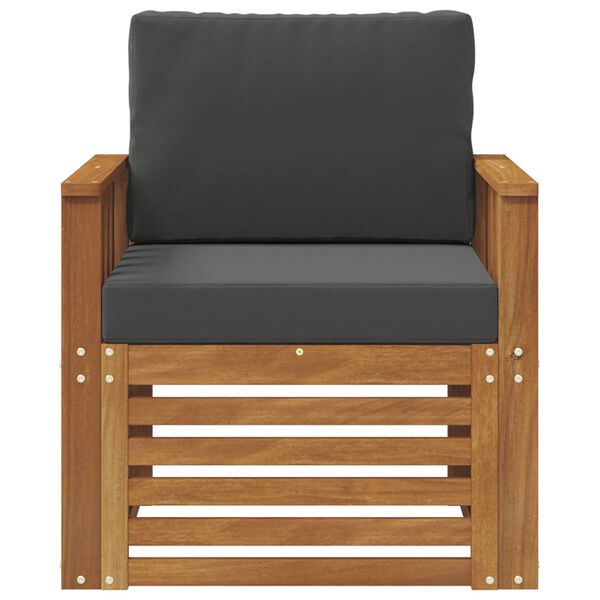 vidaXL Outdoor-Sofagarnitur Massives Akazienholz und Polyester Natur