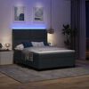 vidaXL Boxspringbett mit Matratze mit LED Dunkelgrau 140 x 200 cm Samt