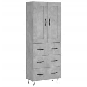 vidaXL Highboard Betongrau 69,5x34x180 cm Holzwerkstoff