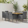 vidaXL 9-tlg. Garten-Essgruppe Poly Rattan Grau