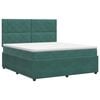 vidaXL Boxspringbett mit Matratze Dunkelgr&uuml;n 140 x 200 cm Samt