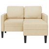 vidaXL 2-Sitzer-Sofa mit Chaiselongue L-Form Creme 125 cm Stoff