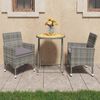 vidaXL 3-tlg. Bistro-Set Poly Rattan und Akazienholz Grau