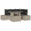 vidaXL Gartensofa-set mit Kissen 5 pcs Hellgrau Poly-Rattan
