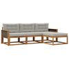 vidaXL Outdoor-Sofagarnitur mit Kissen 4 pcs Natur und Hellgrau