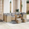 vidaXL Garten-Sofa-Set 10 pcs Beige und Hellgrau 90 x 55 x 71 cm