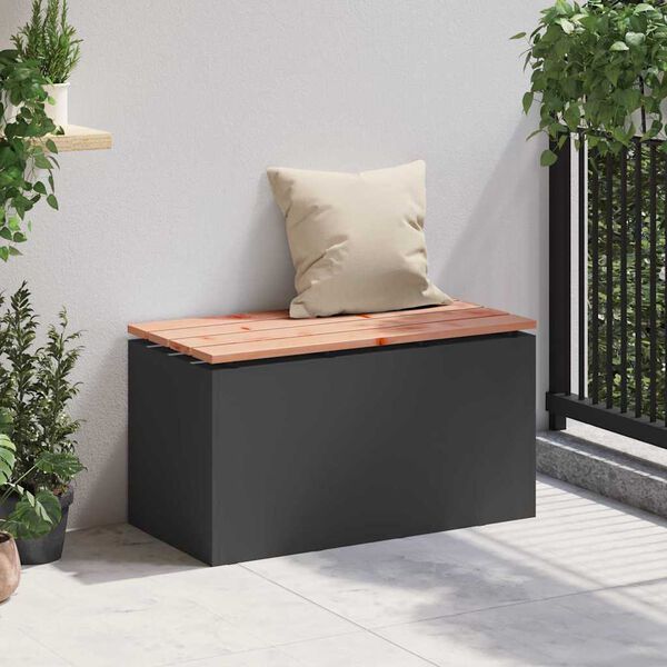 vidaXL Gartenbank Schwarz 80 x 40 x 43 cm