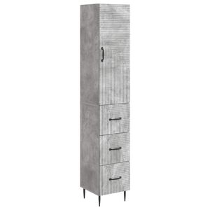 vidaXL Schrankset 2 pcs Betongrau 33 x 34,5 x 90 cm Holzwerkstoff