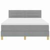 vidaXL LED Boxspringbett mit Matratze Hellgrau 140 x 190 cm Stoff