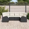 vidaXL Gartensofa-set mit Kissen 6 pcs Schwarz und Weiß Poly-Rattan