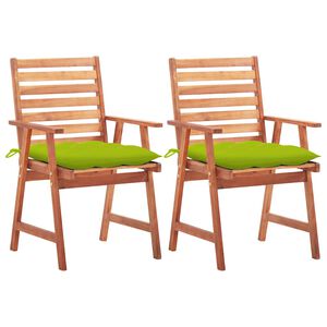 vidaXL Garten-Essst&uuml;hle 2 Stk. mit Kissen Massivholz Akazie