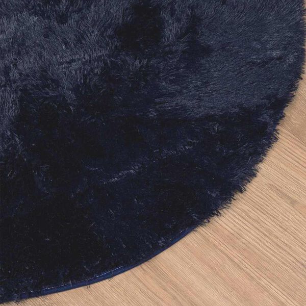 vidaXL Teppich Shaggy Hochflor NAVARRA Marineblau 100x100 cm Polyester