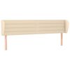 vidaXL Kopfteil mit Ohren Creme 183x23x78/88 cm Stoff