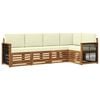 vidaXL Outdoor-Sofagarnitur 4 stk. Natur und Creme