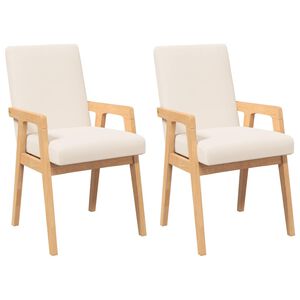 vidaXL Esszimmerst&uuml;hle mit Kissen 2 Stk. Massivholz Gummibaum