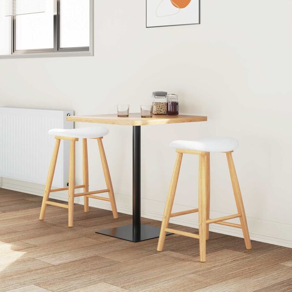 vidaXL Esszimmerst&uuml;hle 2 pcs Natur 46 x 37 x 63 cm Massives Gummiholz