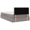 vidaXL Bett mit Stauraum und LED Taupe 120 x 200 cm Polyester