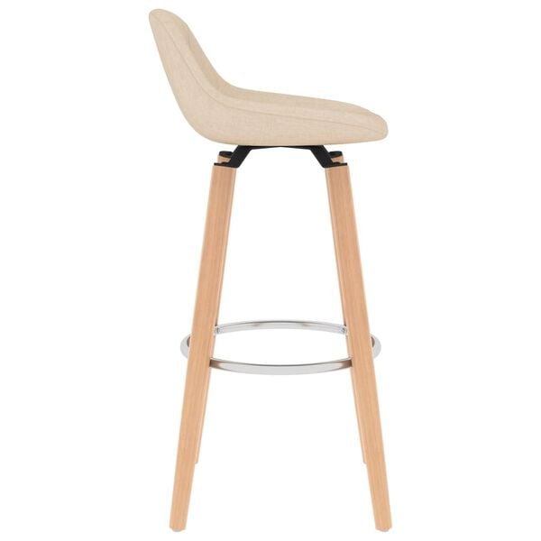 vidaXL Barhocker 2 Stk. Creme Stoff