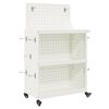 vidaXL Werkzeugwagen Mit Rad Wei&szlig; 65 x 35 x 111 cm Kaltgewalzter Stahl
