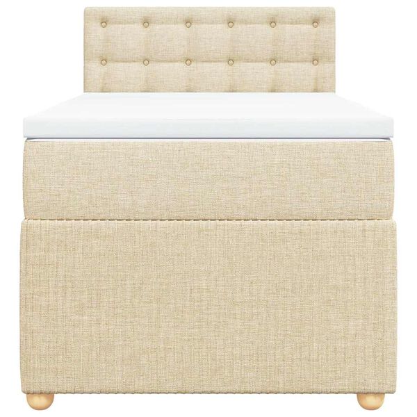 vidaXL Boxspringbett mit Matratze Creme 90x200 cm Stoff