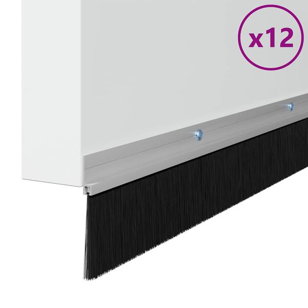 vidaXL Aufsteck T&uuml;rb&uuml;rstendichtungen 12 pcs Silber 100 cm